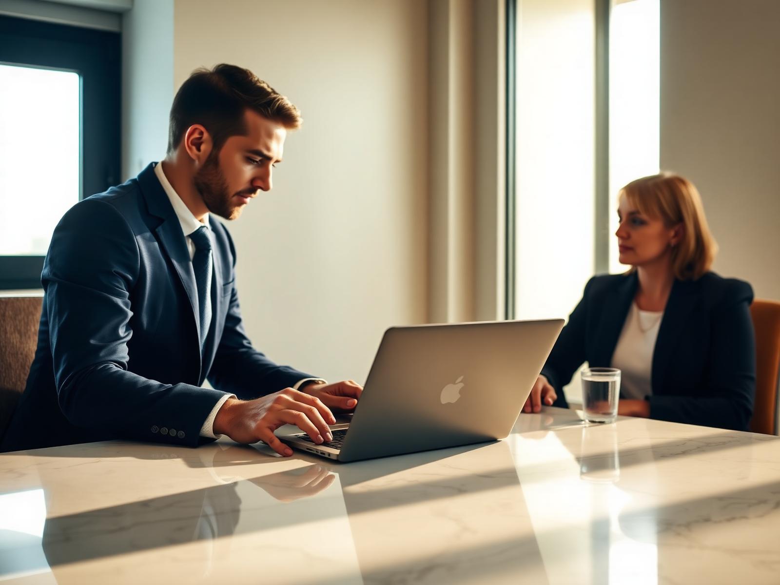 Finance advisors reviewing charts in a modern office